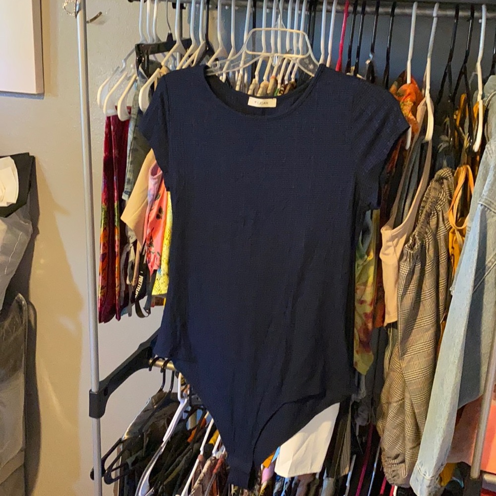 Brand new navy open back bodysuit